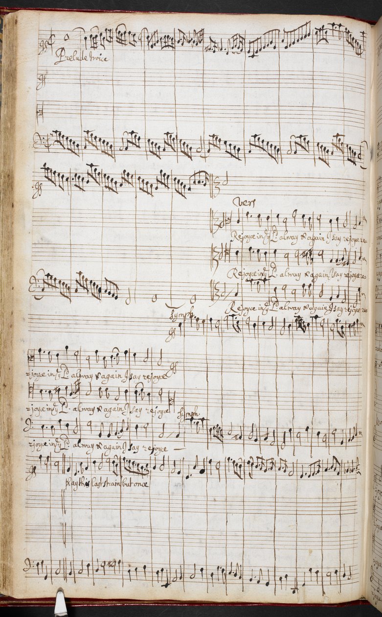 Purcellova autogramiáda ‚Vždy se radujte v Pánu‘, R.M.20.h.8, f.37v, c.1680-90 (pero a inkoust na papíře) od Henry Purcell