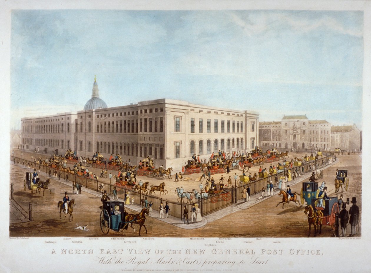 Nová hlavní pošta, City of London, c1830 od Henry Pyall