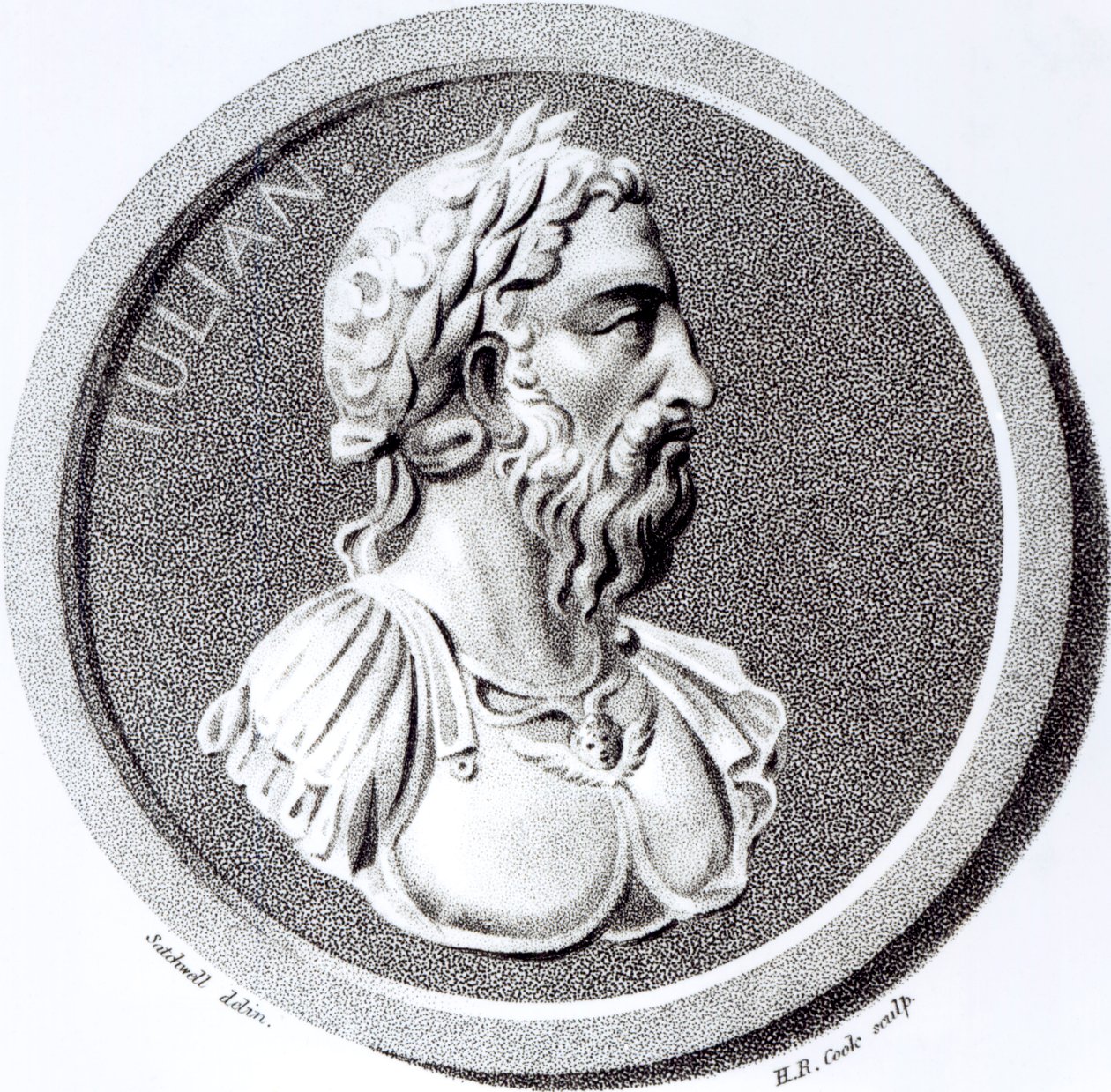 Portrét Didia Juliana, z „Dějiny úpadku a pádu Římské říše“, svazek 7, strana 137. od Edwarda Gibbona, 1808 od Henry R. Cook