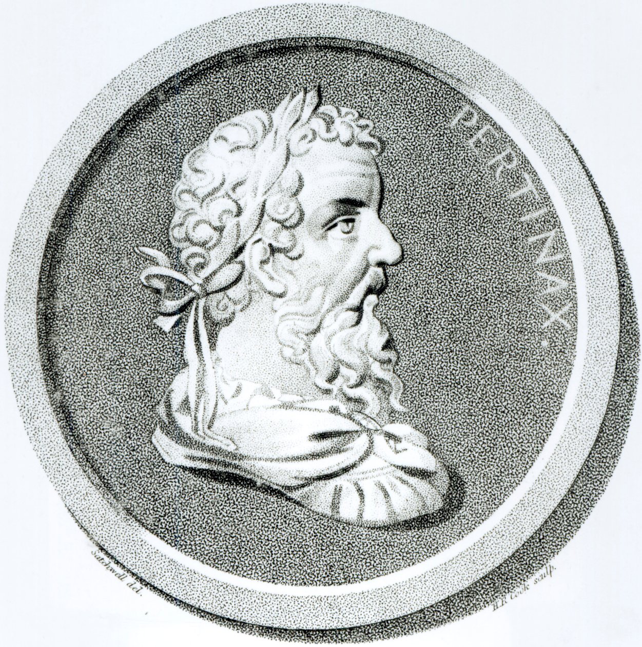 Portrét Pertinaxe, z „Dějiny úpadku a pádu Svaté říše římské“, od Edwarda Gibbona, 1808 od Henry R. Cook