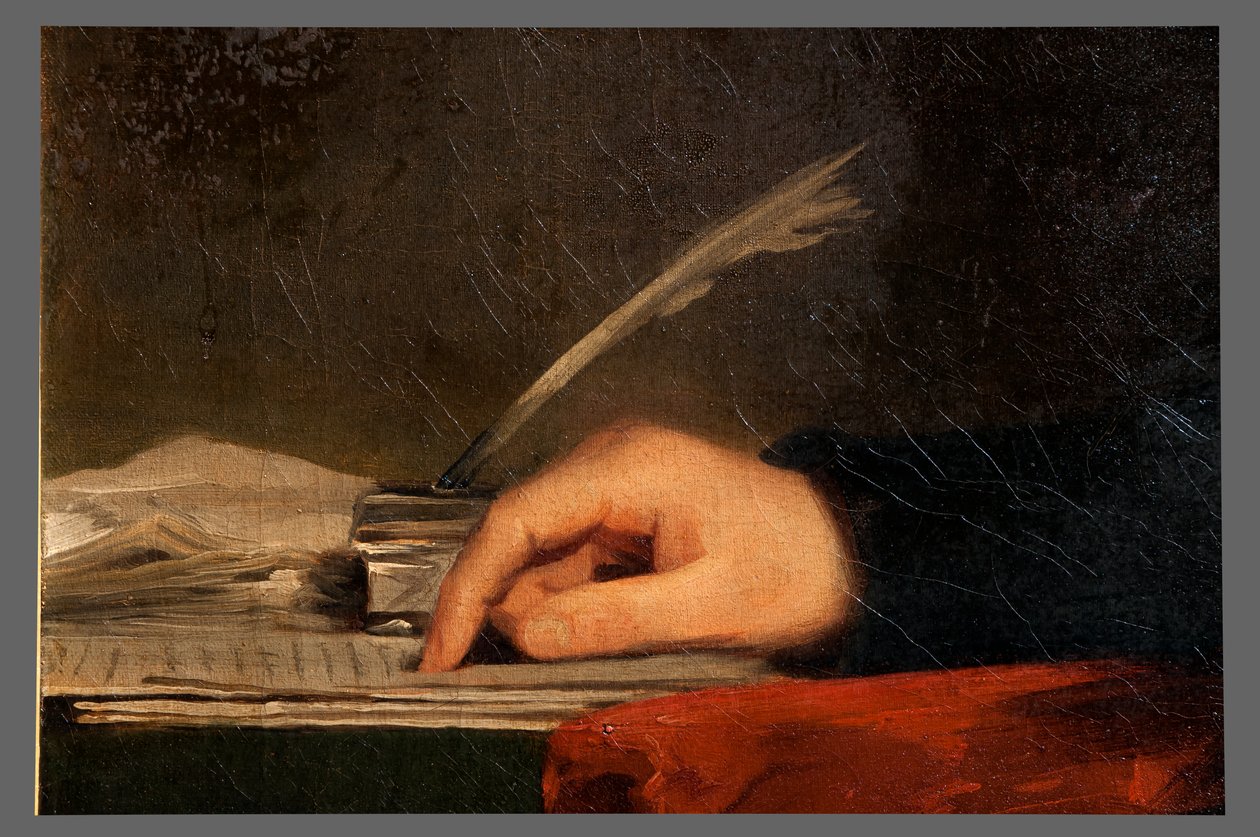 Detail portrétu Alexandra Hamiltona olej na plátně od Henry Raeburn