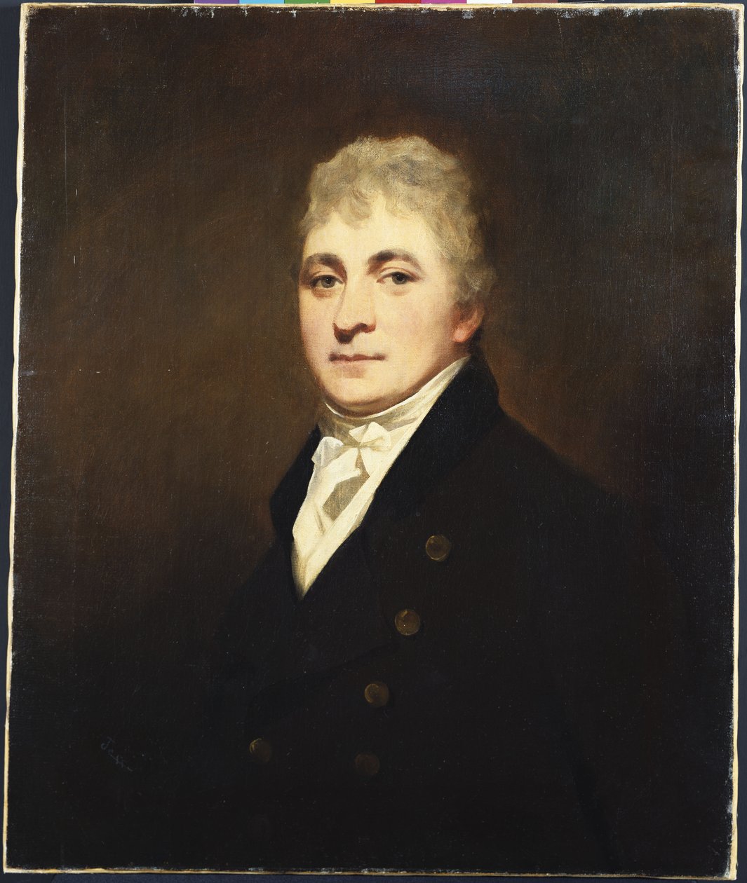 Portrét Thomase Bisslanda, poloviční délka, na sobě černý kabát a bílou pažbu od Henry Raeburn
