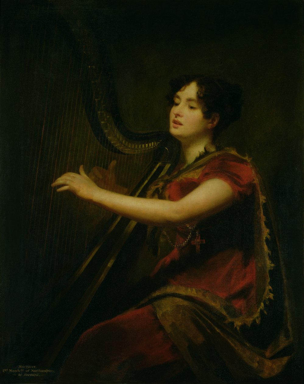 Markýza z Northamptonu, Hra na harfu, kolem roku 1820 od Henry Raeburn
