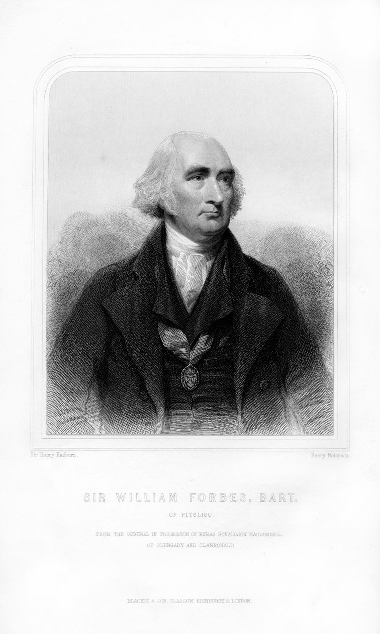 Sir William Forbes z Pitsliga, 6. baronet, skotský bankéř, 1870. od Henry Robinson
