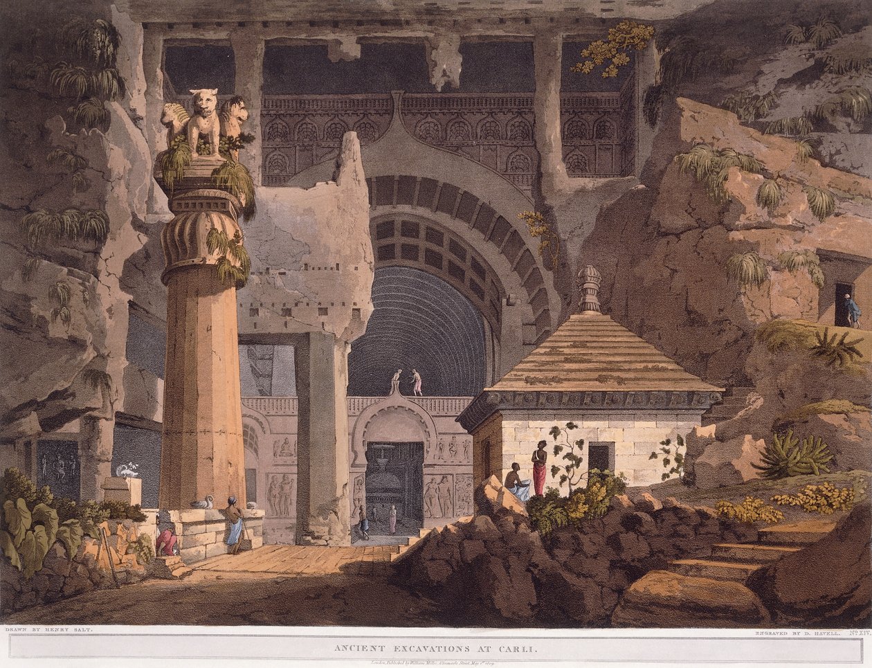 Starověké vykopávky v Carli, 1824 od Henry Salt