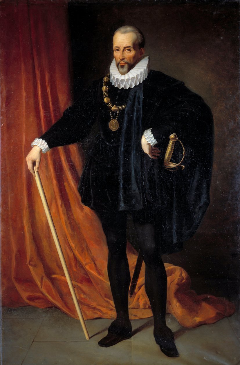 Portrét na nohou Blaise de Montesquiou (1501-1577), lorda z Montluc marechal z Francie v roce 1575, generálporučíka z Guyenne, na náhrdelníku Řádu svatého Michaela „Malířství od Henryho Scheffera (1798-1862) Sun 19. století. 2,18 x 1,42 m od Henry Scheffer