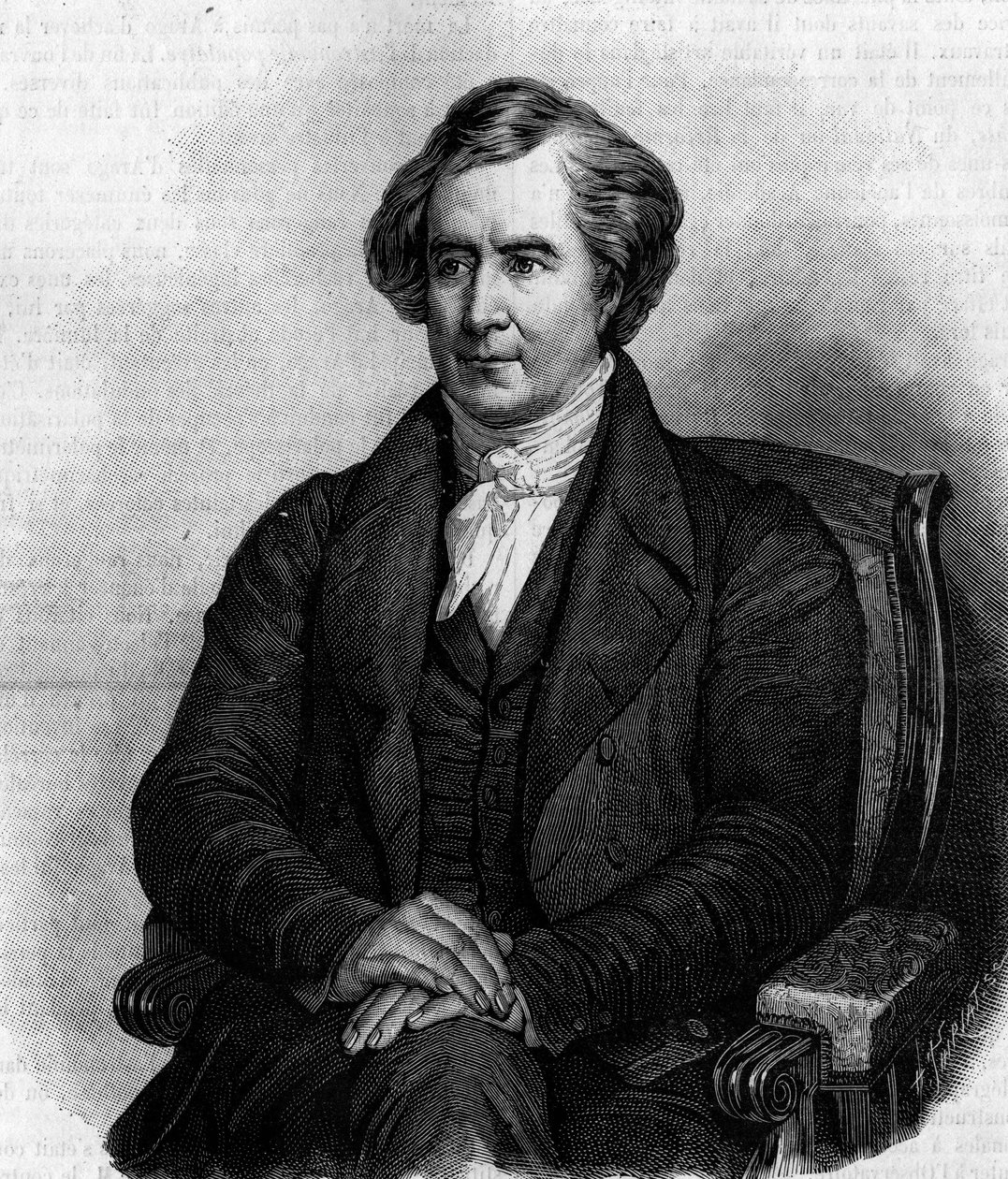 Portrét Francoise Araga (1786-1853), francouzského astronoma, fyzika a politika. (Z obrazu Henriho Scheffera). Rytina v "" Příroda: přehled věd a jejich aplikací v umění a průmyslu "" ze dne 6. března 1886. od Henry Scheffer