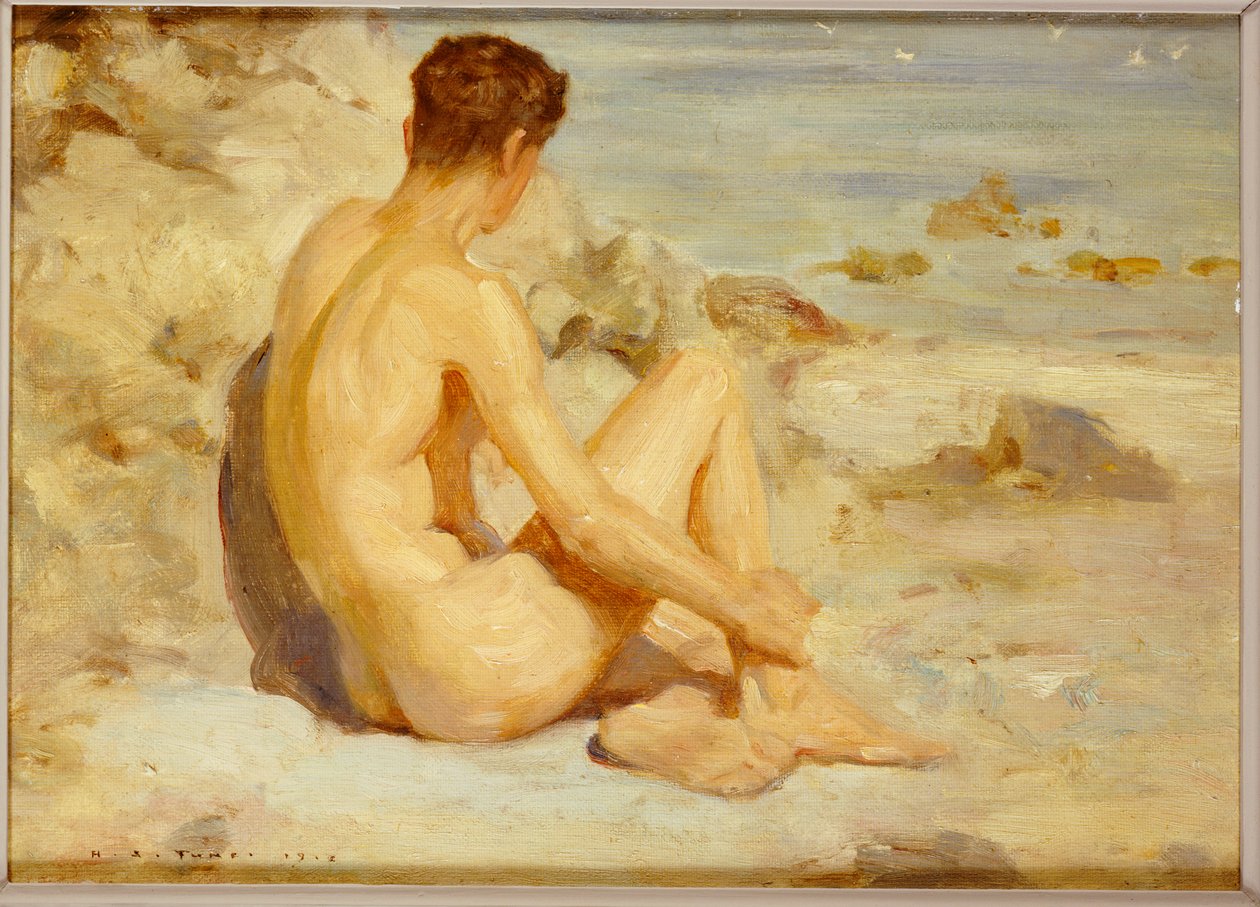 Chlapec na pláži, 1912 od Henry Scott Tuke