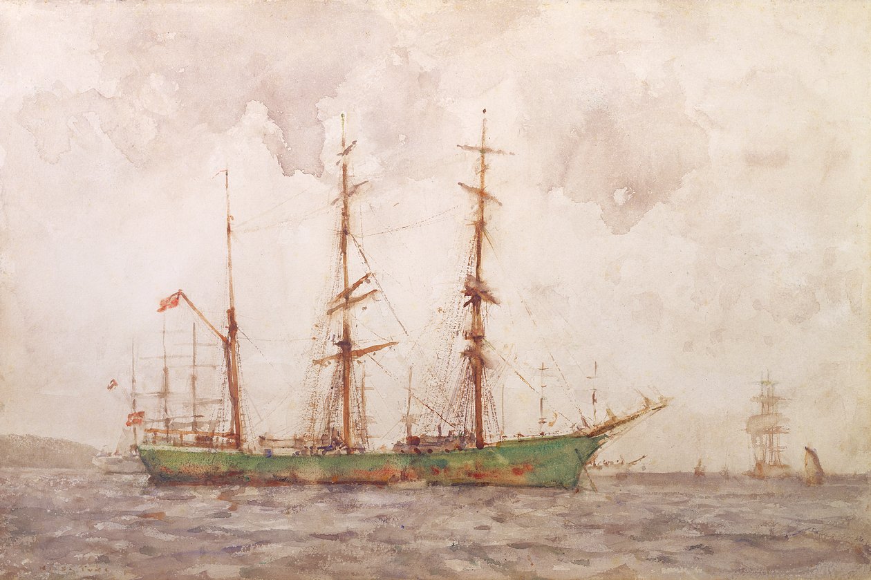 Dánský barque, přístav Falmouth od Henry Scott Tuke