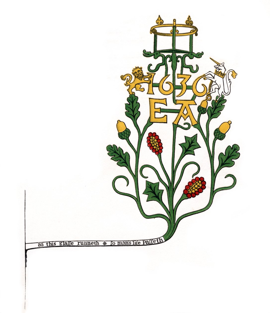 Držák na podporu přesýpacích hodin, 1636, 1843. od Henry Shaw