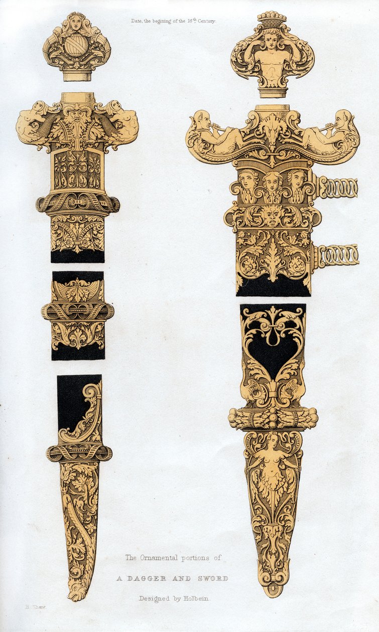 Dýka a meč, počátek 16. století, 1843. od Henry Shaw