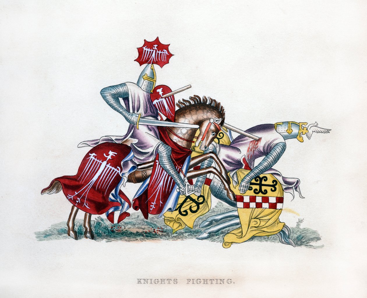 Boj rytířů, c1260, 1843. od Henry Shaw