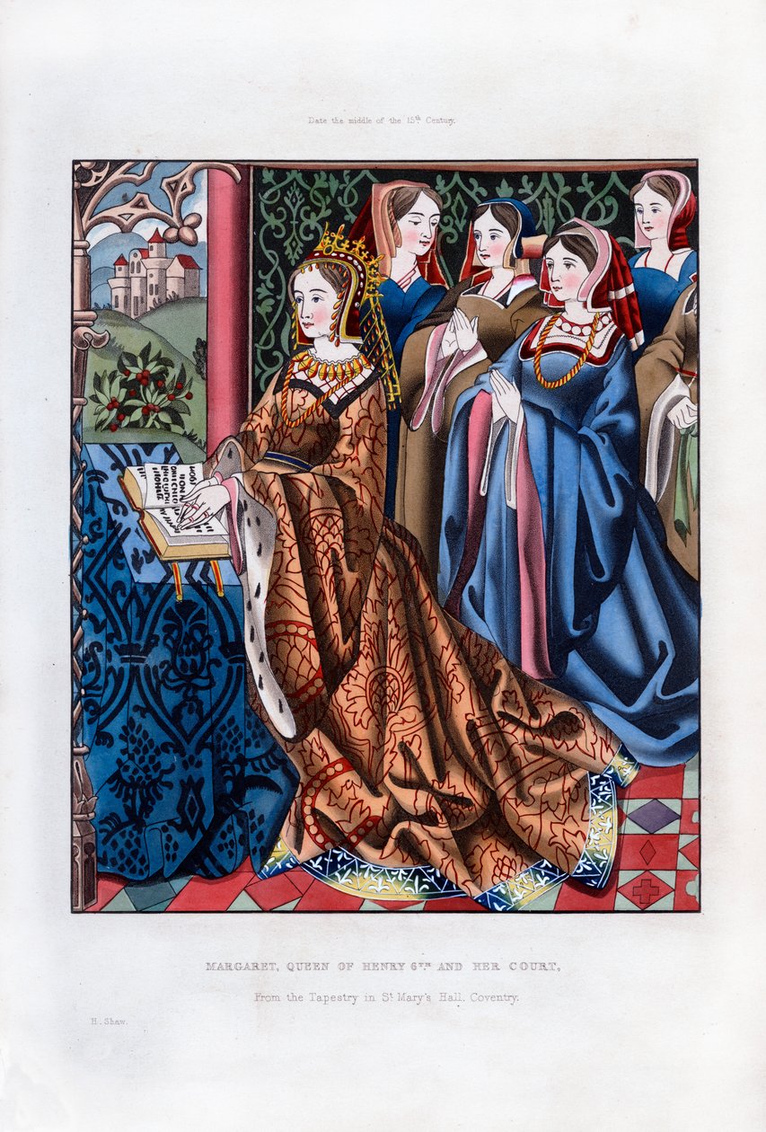 Markéta, královna Jindřicha VI., a její dvůr, polovina 15. století, 1843. od Henry Shaw