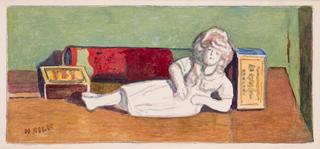 Figurka stafordšírského hrabství a krabičky od zápalek, kolem roku 1930 od Henry Silk