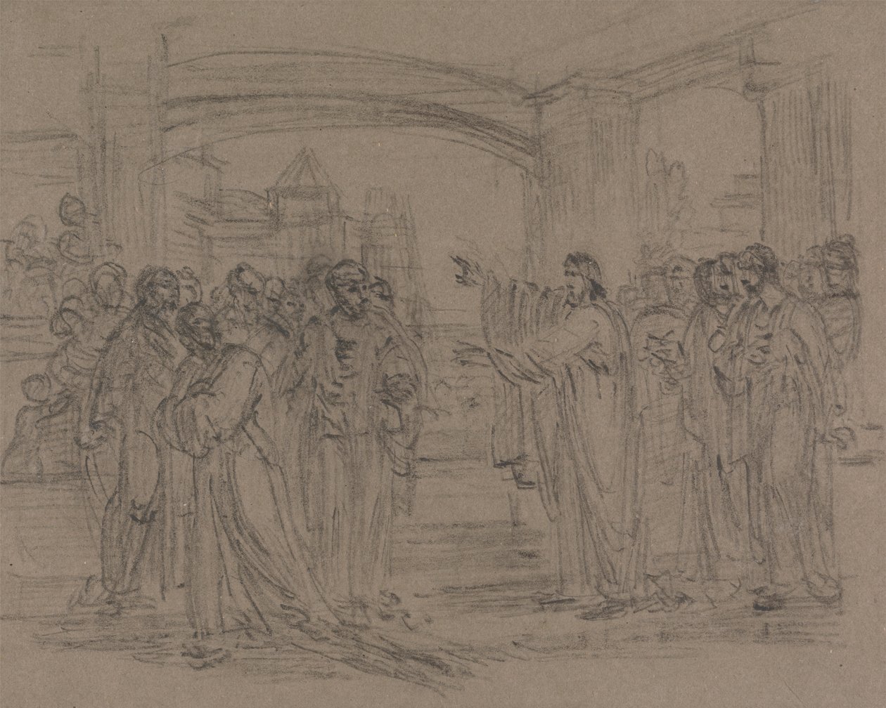 Kristus v chrámu od Henry Singleton