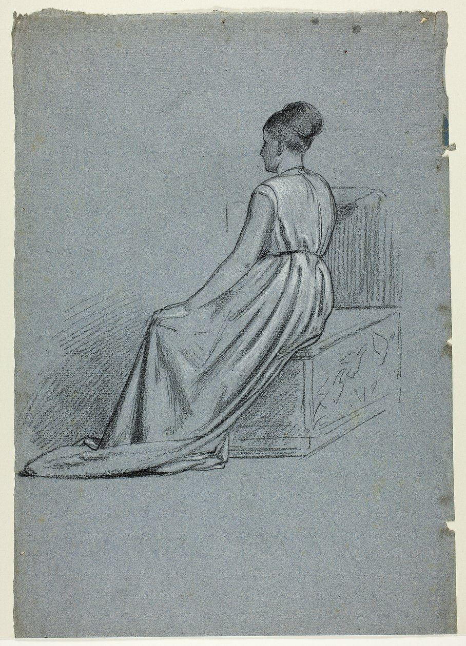 Sedící žena s pohledem doleva od Henry Stacy Marks