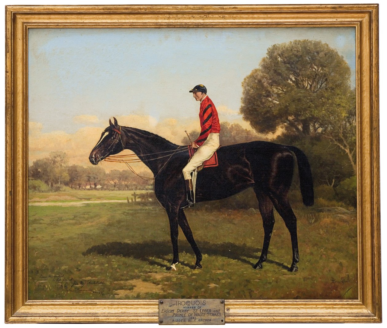Iroquois s Fredem Archerem, vítězem Epsom Derby, St. Leger a Prince of Wales Stakes v roce 1881, 1895 od Henry Stull
