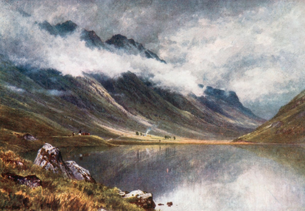 Loch Triochatan, vstup do Glencoe, Argyllshire (barevná litografie) od Henry Sutton Palmer