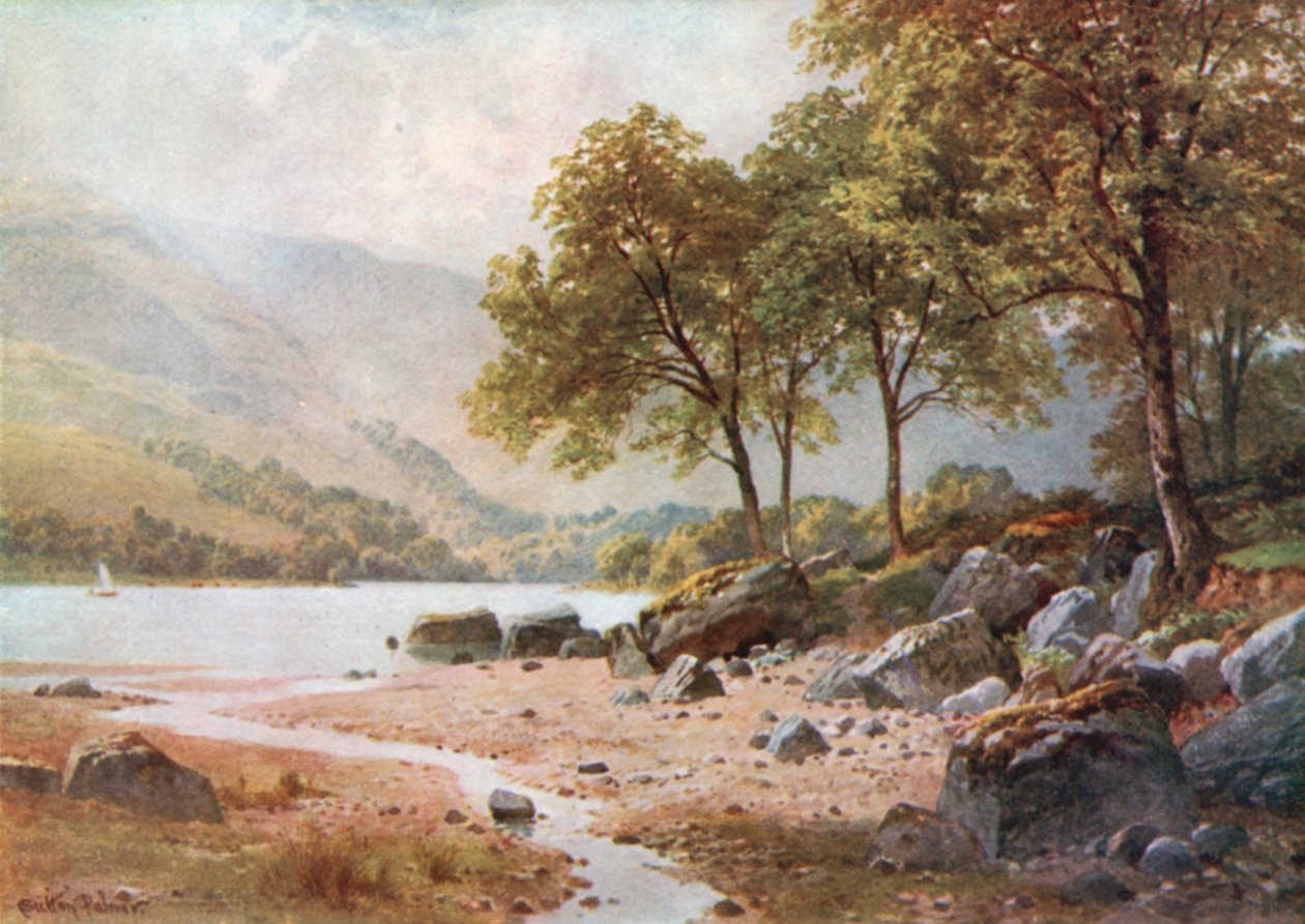 Poblíž Ardlui, Loch Lomond, Dumbartonshire (barevná litografie) od Henry Sutton Palmer