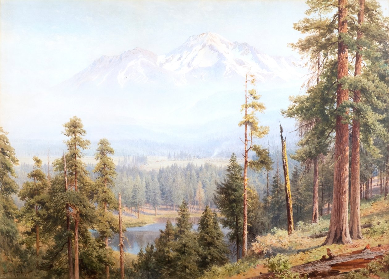 Shasta - Sněhové mraky, Kalifornie, asi 1910 (akvarel) od Henry Sutton Palmer