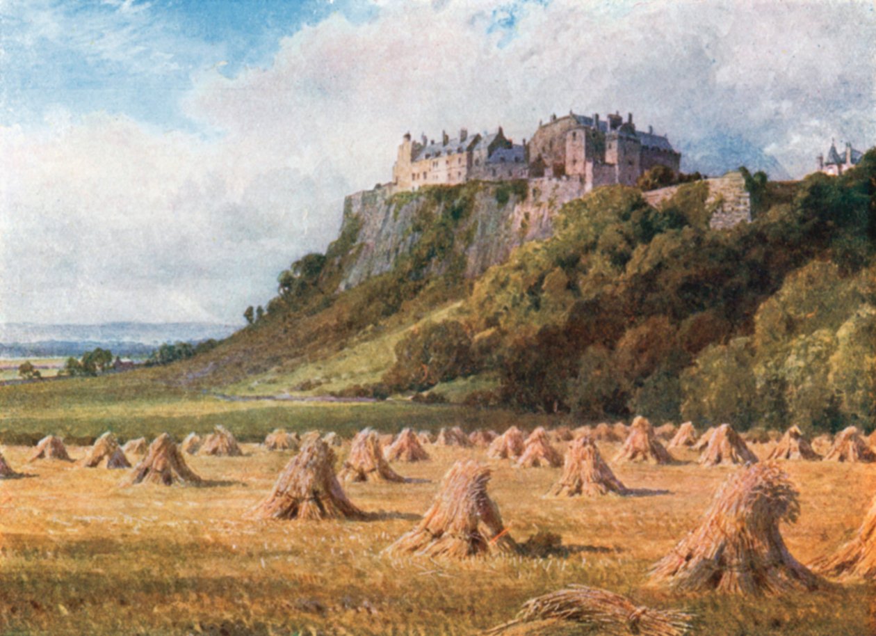 Hrad Stirling z Královského uzlu (barevná litografie) od Henry Sutton Palmer