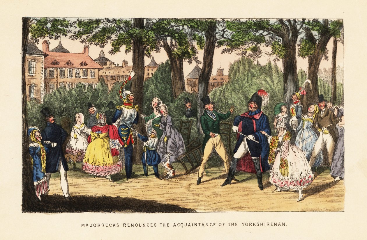 Angličtí turisté promenádující se v Tuileries Garden, Paříž od Henry Thomas (after) Alken