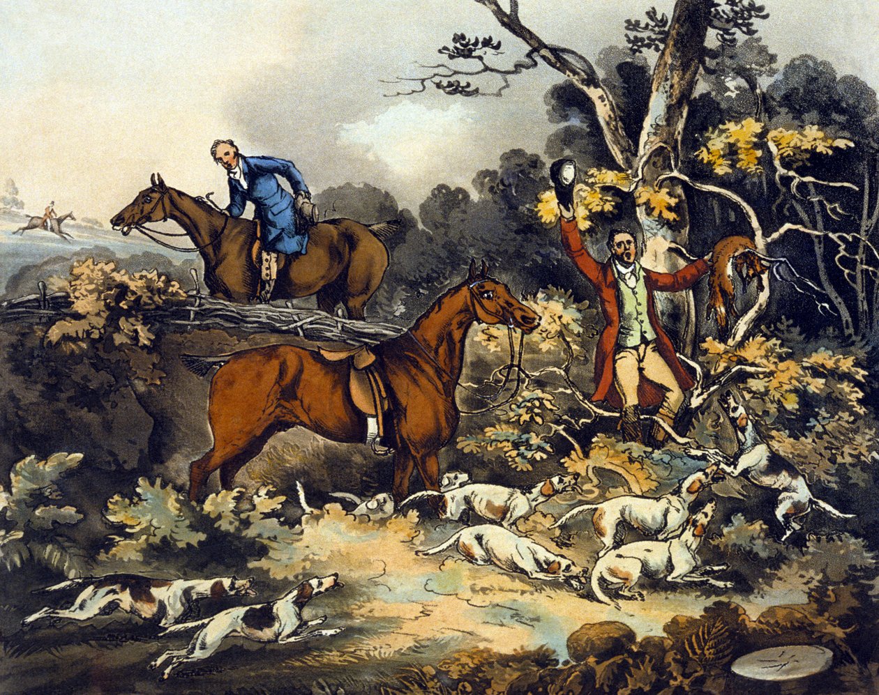 Smrt, z „Lovu na lišku“, vyryl Thomas Sutherland (1785-1838) 1817 (barevně lito) od Henry Thomas (after) Alken