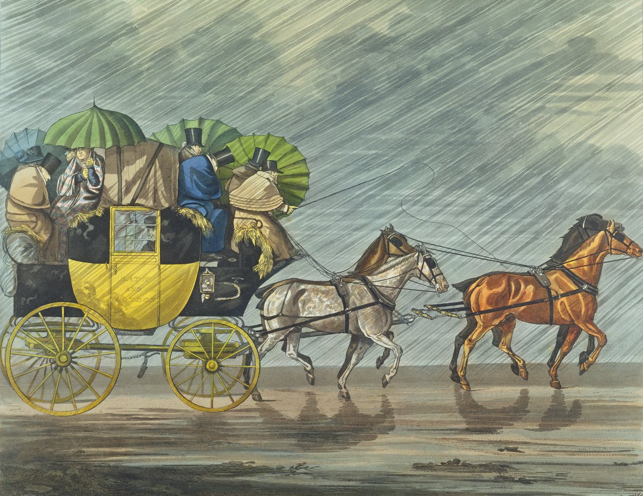 Bath Coach, akvatintovaný Georgem Huntem (fl. 1820-40), publikoval 1820 (akvatinta) od Henry Thomas Alken