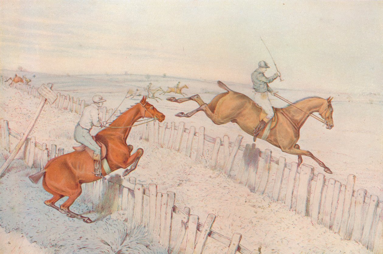 Steeplechase: Jít přes starou slepou cestu a dělat to dobře: sudé sázení, 1827 od Henry Thomas Alken