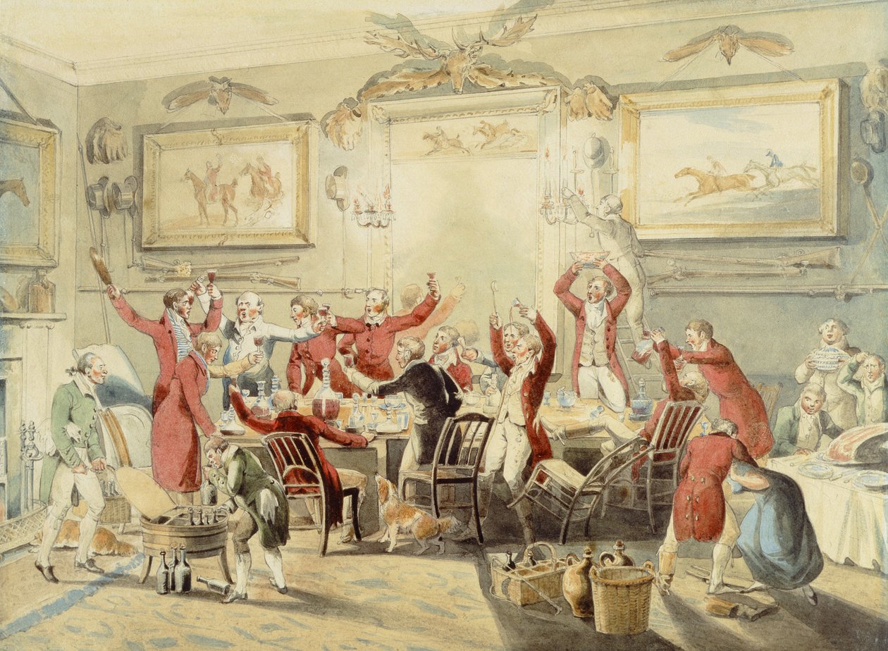 Foxhunting: The Toast (tužka a wc na papíře) od Henry Thomas Alken