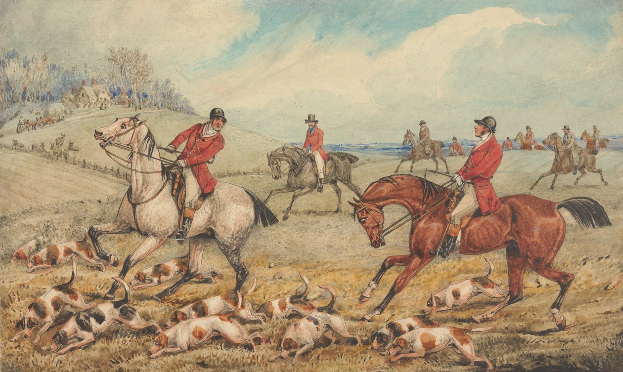 Ilustrace k dílu R. S. Surteese „The Analysis of the Hunting Field“: Scéna: „Co tu sakra děláš…“ od Henry Thomas Alken