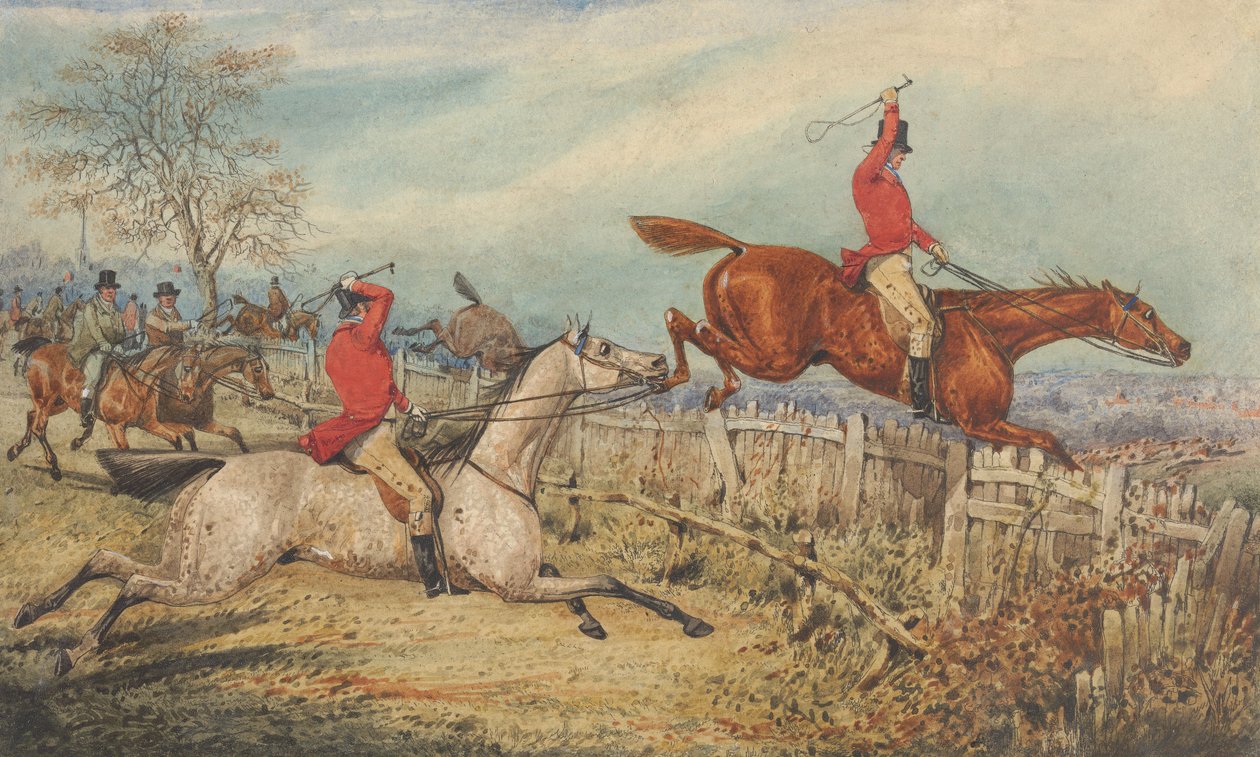 Ilustrace k dílu R. S. Surteese „The Analysis of the Hunting Field“: Skok: „To mnohé vyřadí a učiní věc výběrovou“ od Henry Thomas Alken