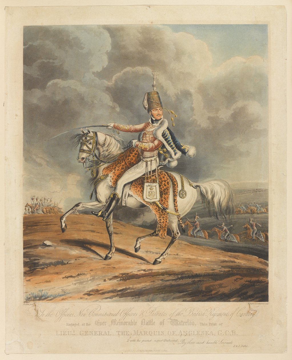 ?Generálporučík markýz z Anglesea, G.C.B?, bitva u Waterloo, 1815 od Henry Thomas Alken