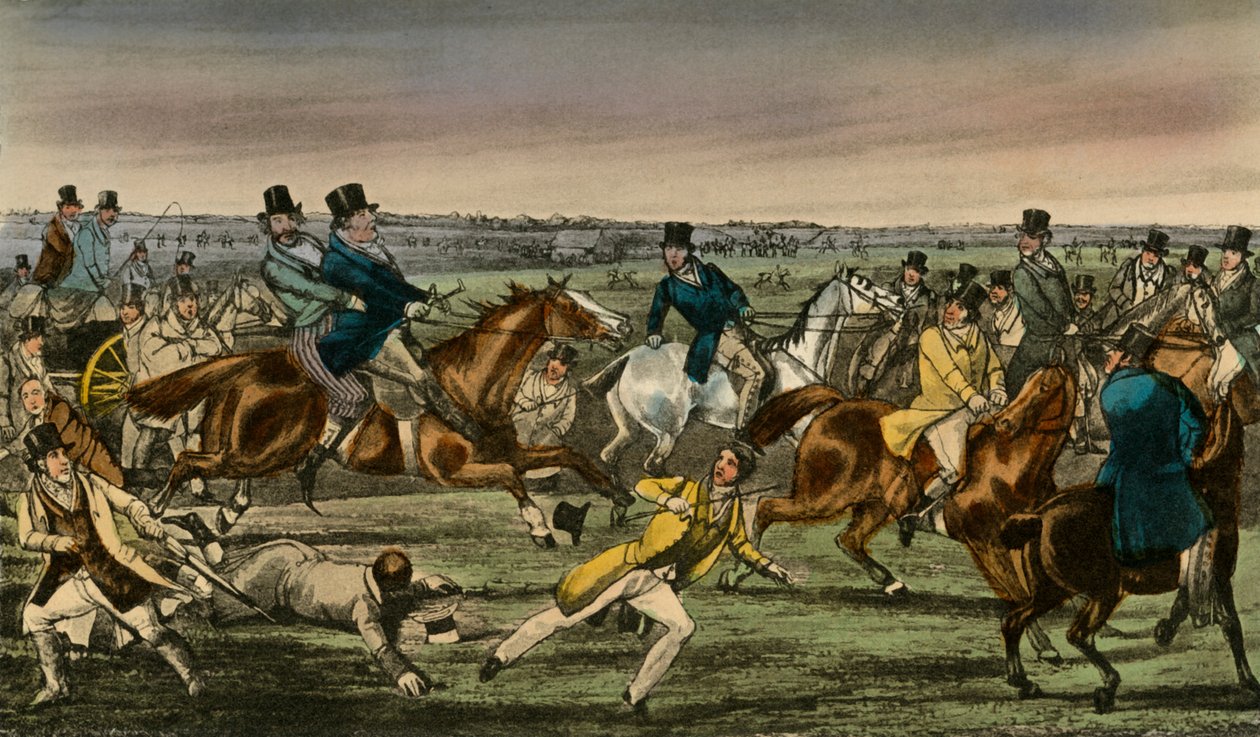 Pan Jorrocks dělá svůj vstup do sázkového kroužku Newmarket, 1838 od Henry Thomas Alken
