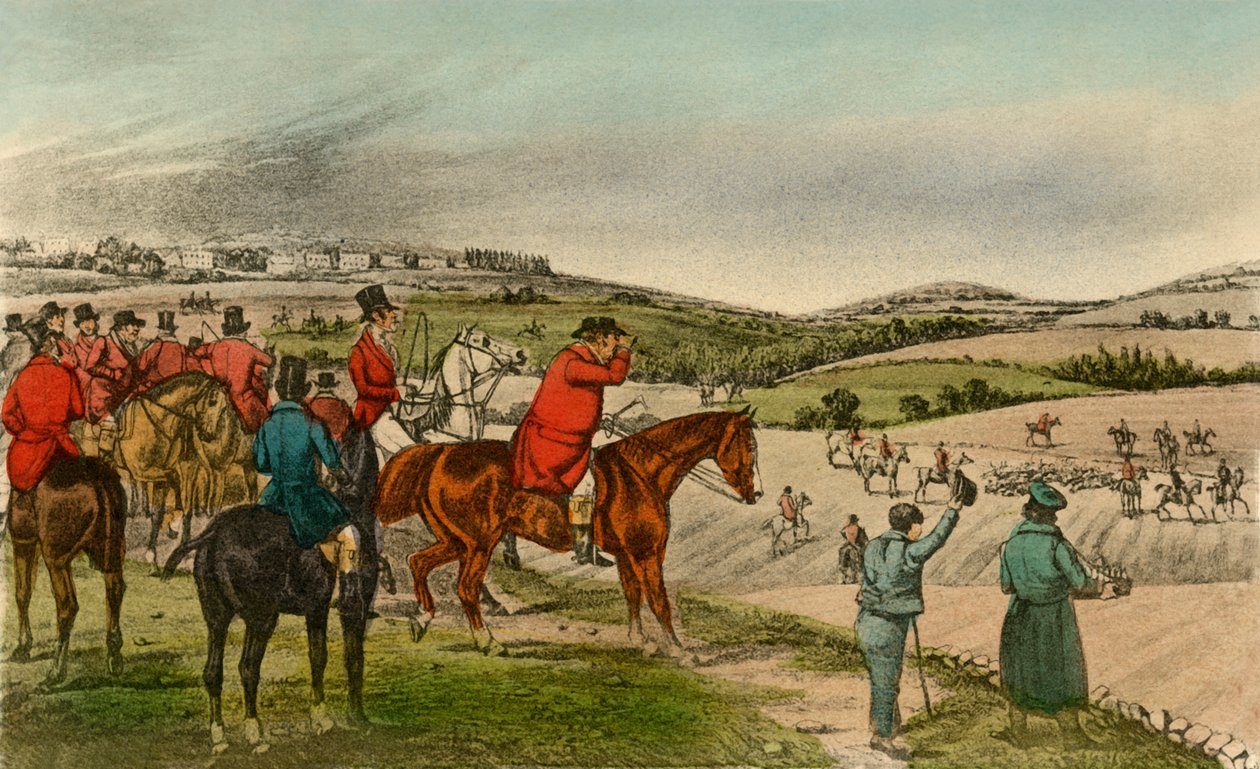 Pan Jorrocks telegrafuje Fox, 1838 od Henry Thomas Alken