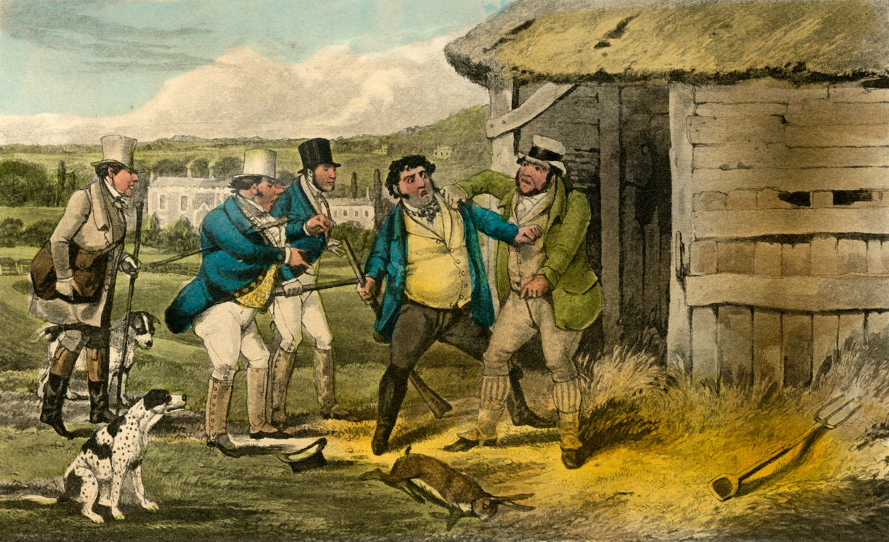 Squire Cheatums Keeper útočí na Murderer of Old Tom, 1838 od Henry Thomas Alken