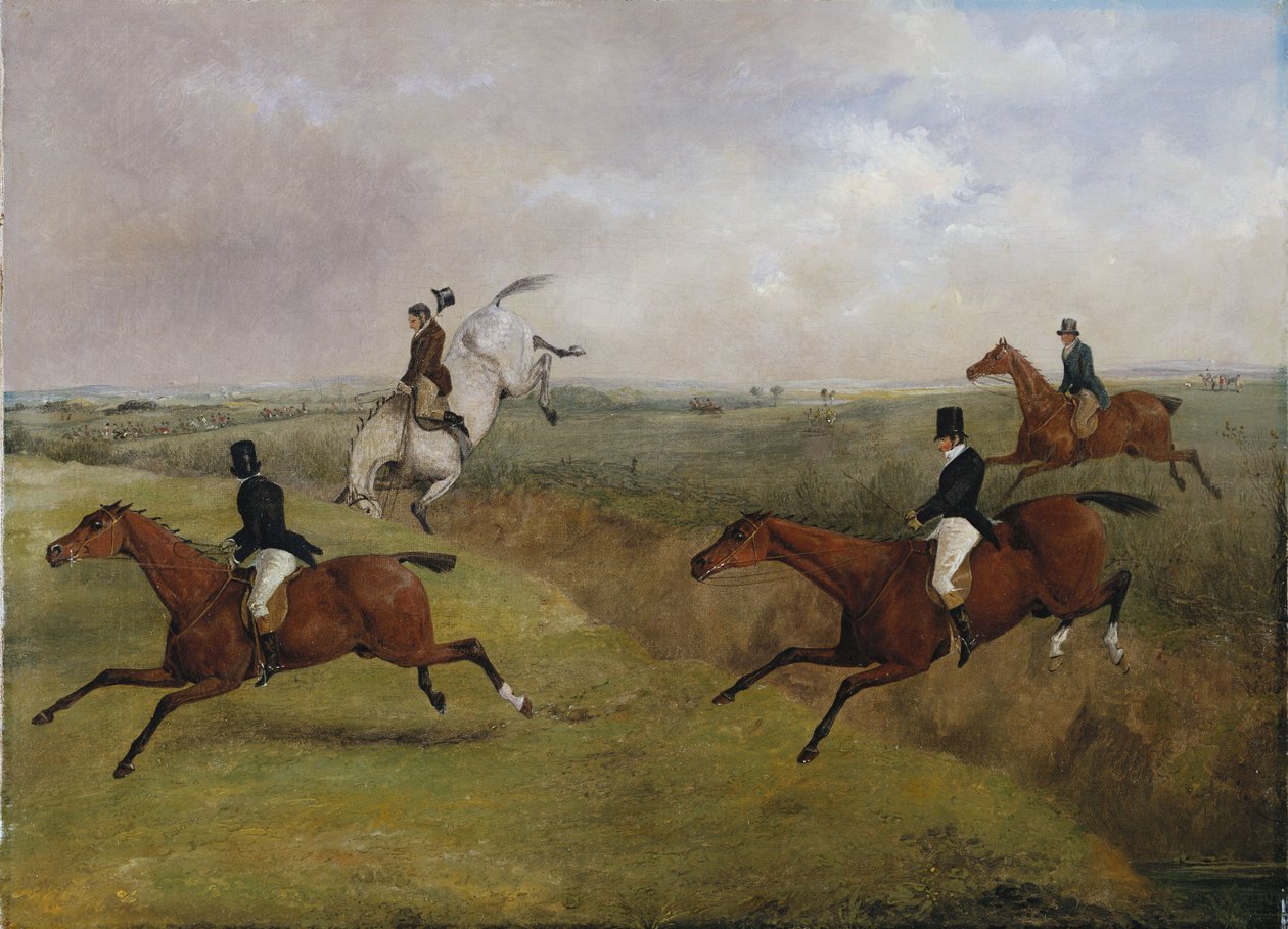 The Grand Leicestershire Steeplechase, 12. března 1829: Poslední pád Dicka Christiana – běžně nazývaný „A Header“ od Henry Thomas Alken