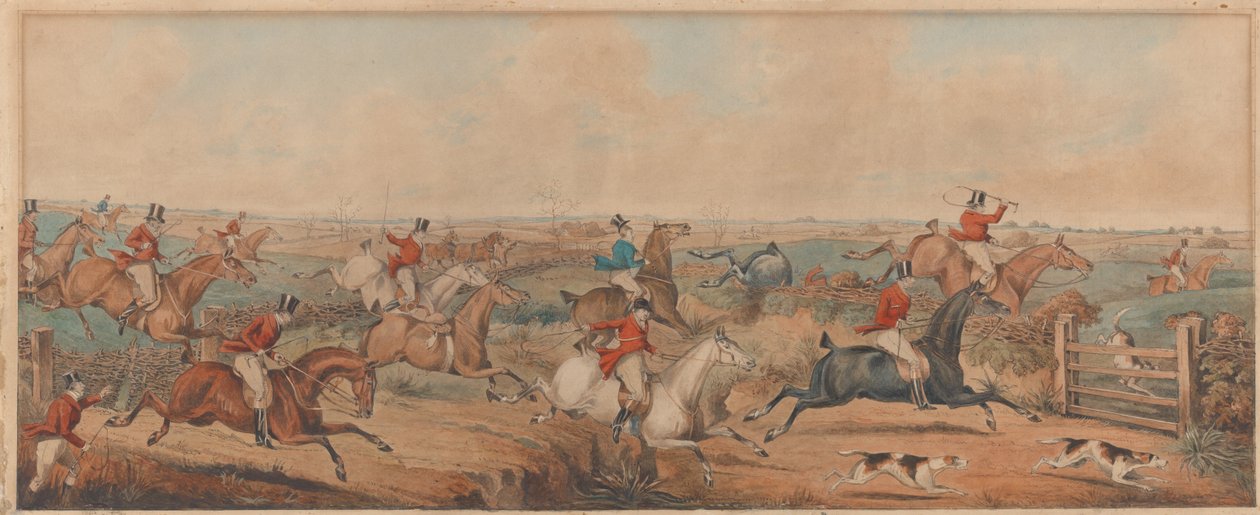Leicestershire Hunt – Boj o start od Henry Thomas Alken