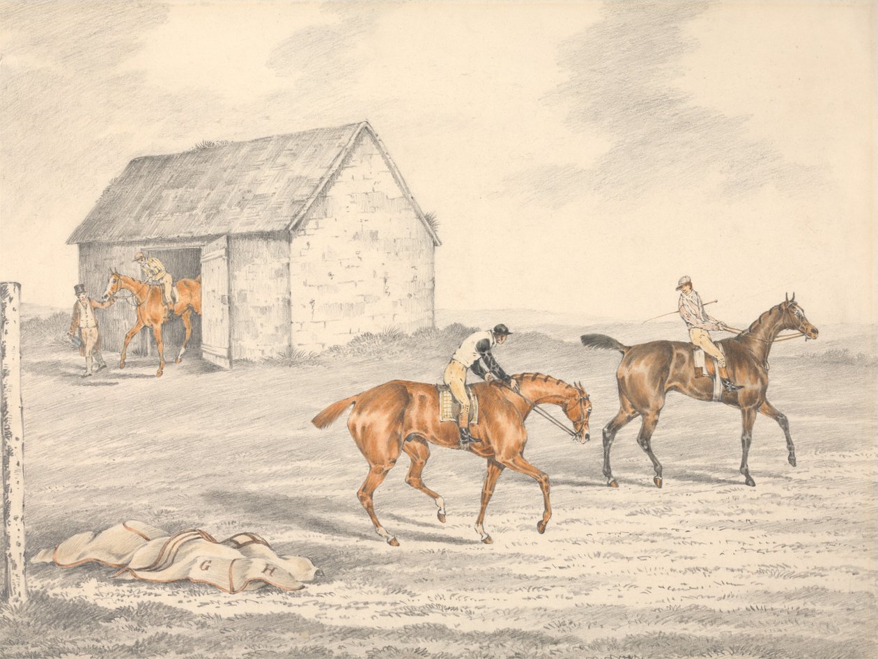 St. Leger, Doncaster: Příprava na start od Henry Thomas Alken