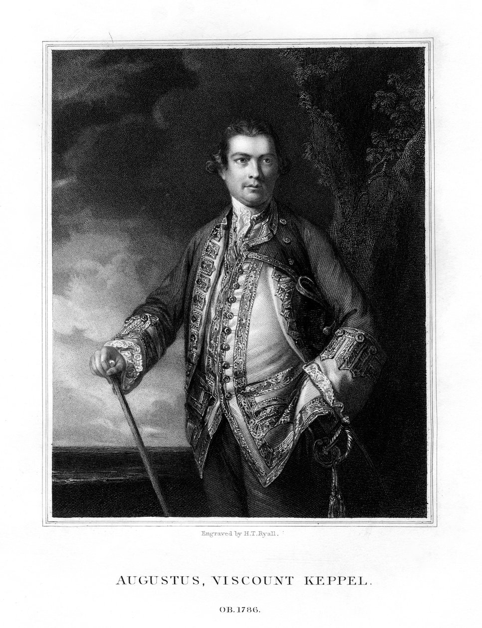 Augustus Keppel, 1. vikomt Keppel, britský admirál, 1833. od Henry Thomas Ryall