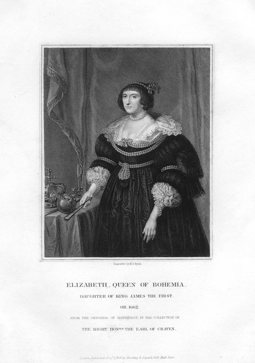 Alžběta, kurfiřta palatinka a česká královna, 1834. od Henry Thomas Ryall