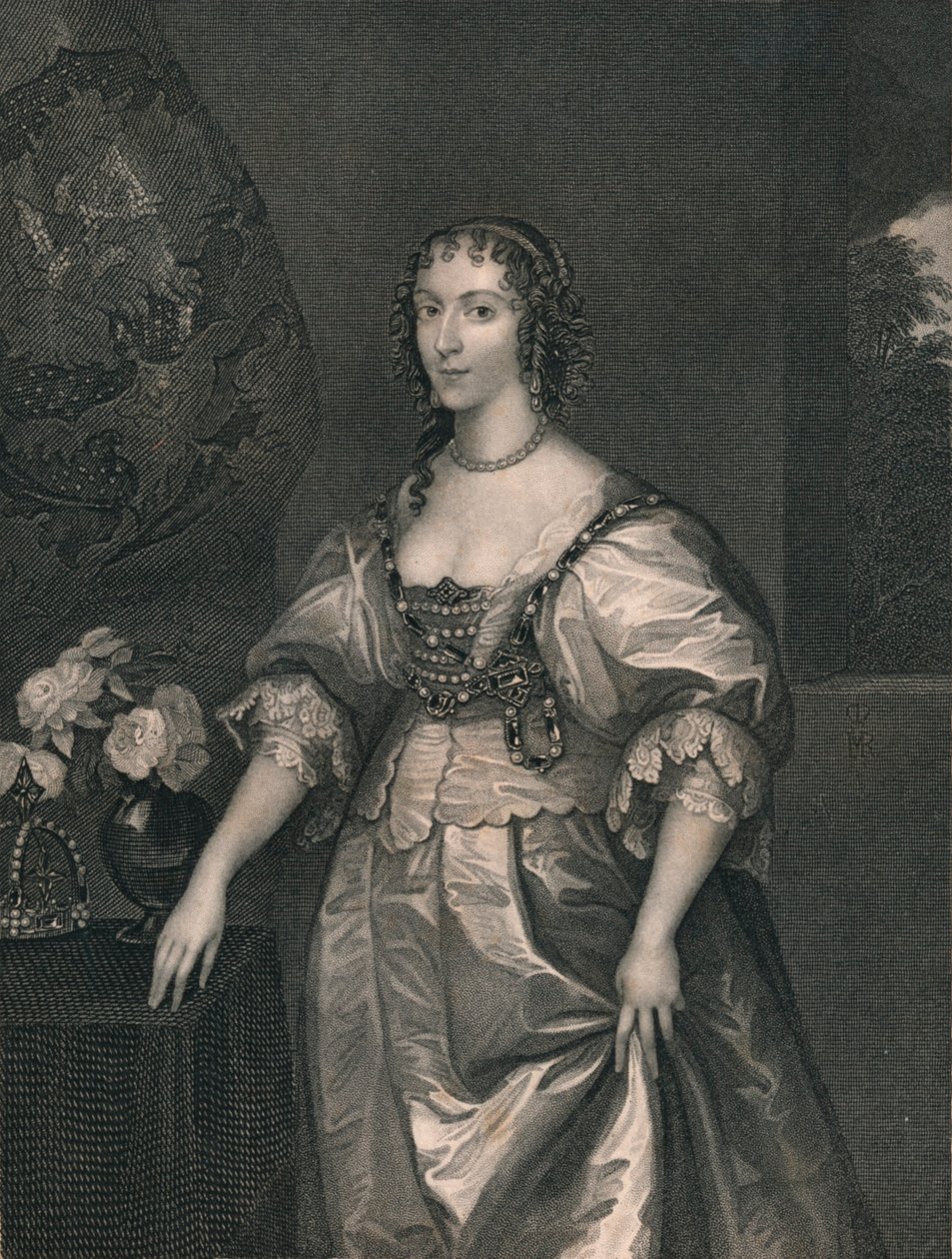 Henrietta Maria, královna Karla Prvního, počátek poloviny 19. století. od Henry Thomas Ryall