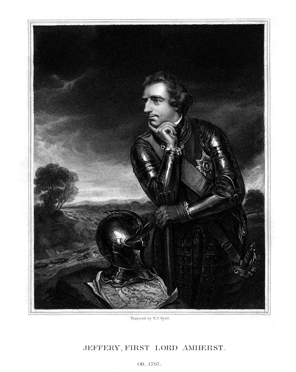 Jeffery Amherst, 1. baron Amherst, vrchní velitel britské armády, 1832. od Henry Thomas Ryall
