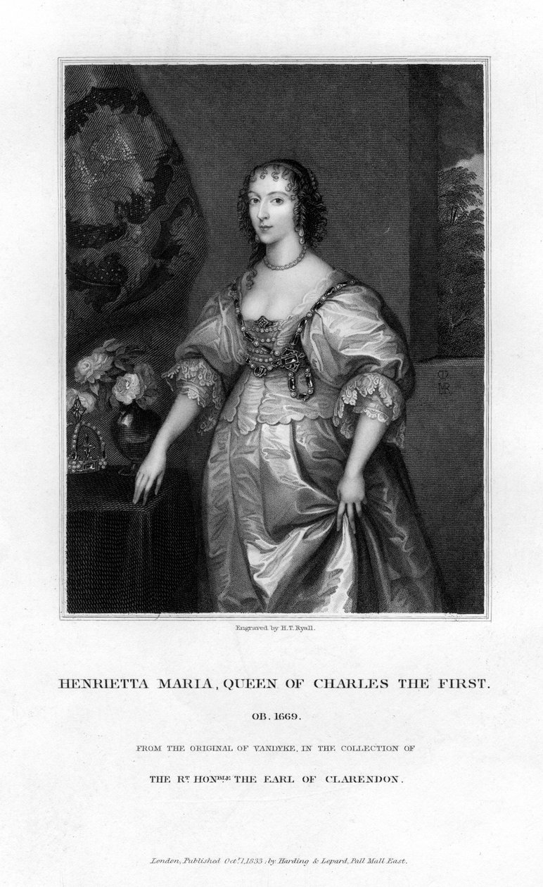 Královna Henrietta Maria, královna choť Karla I., 1833 od Henry Thomas Ryall