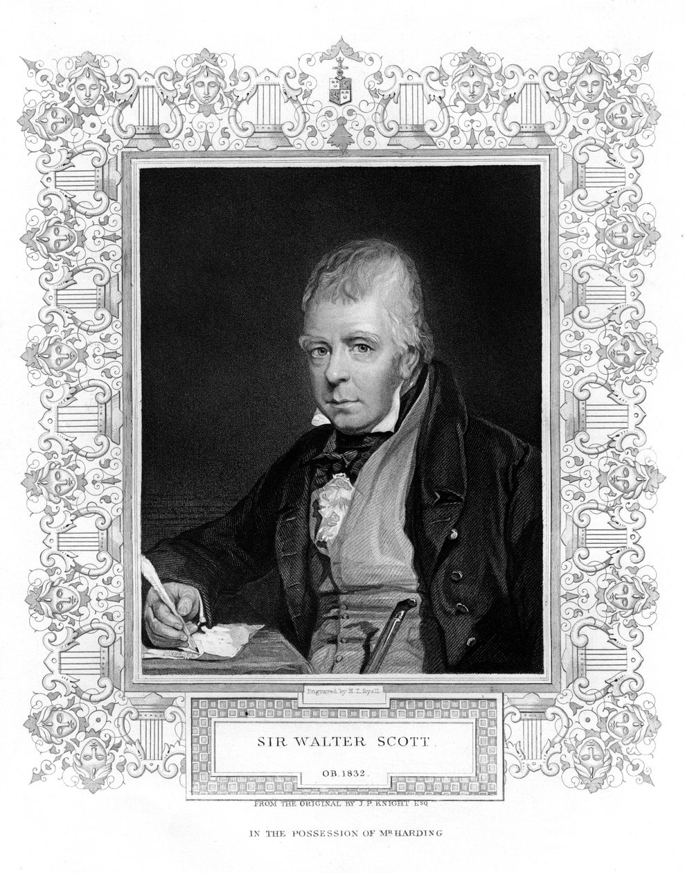 Sir Walter Scott, 1. Baronet, plodný skotský historický romanopisec a básník, 19. století od Henry Thomas Ryall