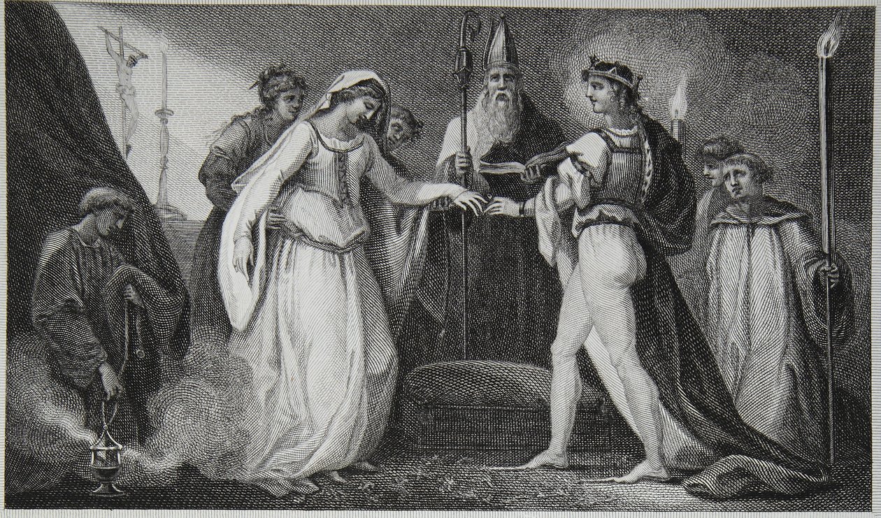 Manželství Jindřicha Prvního, vyryto Delatrem, ilustrace z 