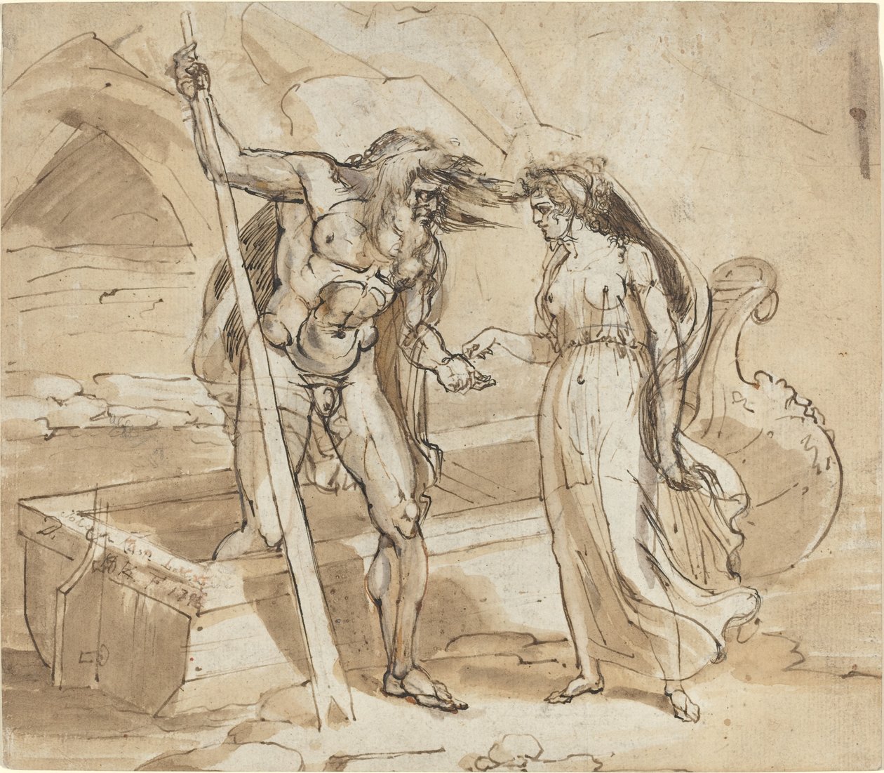 Psyche dává svou minci Charonovi od Henry Tresham