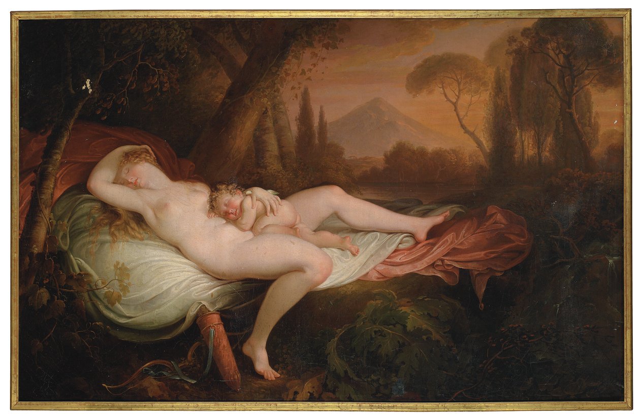 Venuše a Amor v zalesněné krajině od Henry Tresham