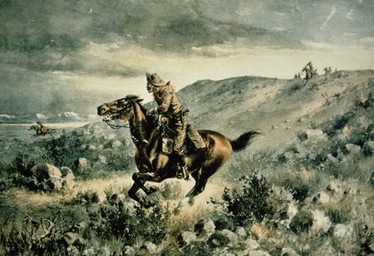 Pony Express pronásledovaný Indy od Henry W. Hansen