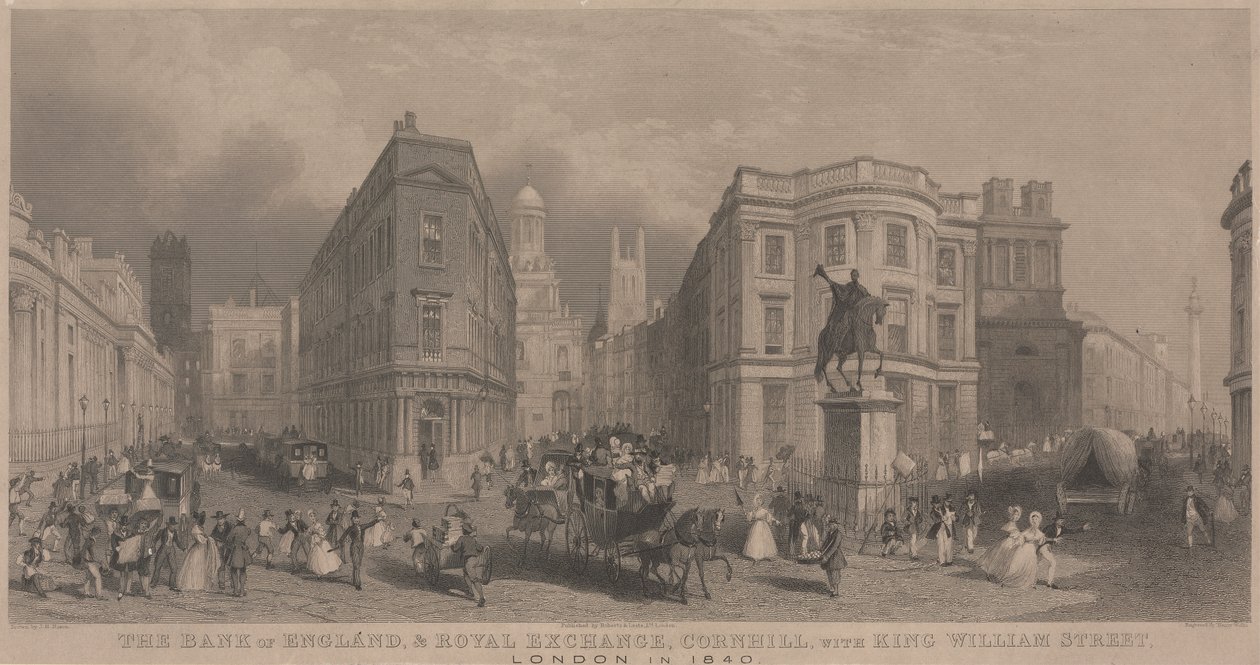 Bank of England a Royal Exchange, Cornhill od Henry Wallis